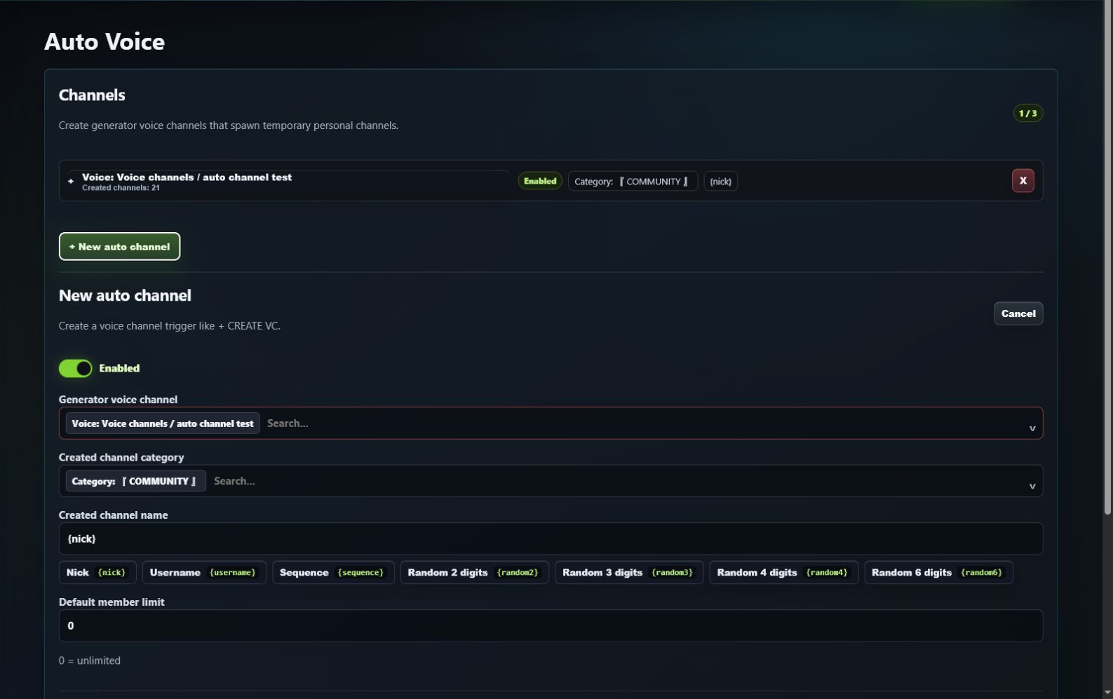 GuildPilot Auto Voice editor with generator channel and naming controls